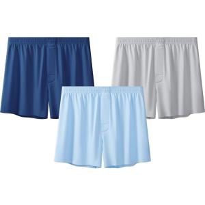 THREEGUN | Loose Large Size Ice Silk Boxer Shorts Sleepwear Breathable Home Short Pants For Men Comfortable Underwear Briefs Home Clothes