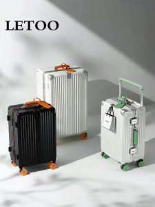 Durable Aluminum Frame Luggage Bag 28 Inch Large Capacity Fashionable Womens Travel Suitcase PC Material Check-In Bag 20 Inch