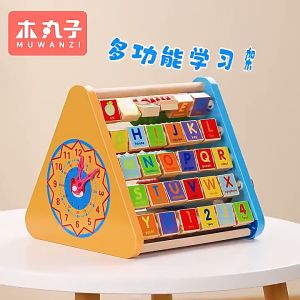 Đồ chơi kệ tam giác đa năng giúp bé học chữ đếm đồng hồ và luyện cầm bút