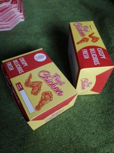 50 LEMBAR KARDUS FRIED CHICKEN + KARDUS AYAM GEPREK + NASI dengan Lid Volume 1 Glamour