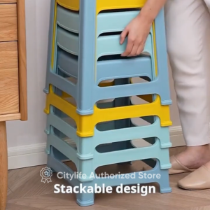 Citylife Stackable Plastic Stool Minimalist Design Dining Stool Sturdy Living Room Stool