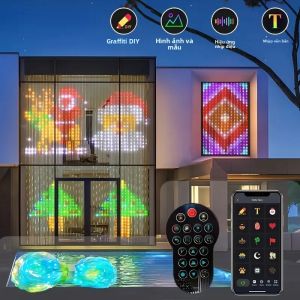 Đèn Rèm Thông Minh LED RGB MIMIRGB 800 Điều Khiển Bằng Ứng Dụng Nhạc & Điều Khiển Từ Xa Trang Trí Giáng Sinh Halloween Đèn Tiệc LED