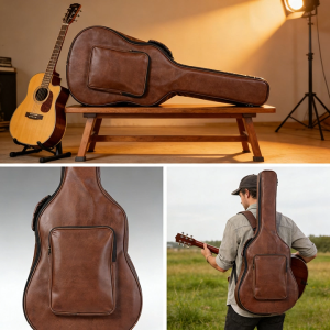 40/41 Inch Guitar Leather Bag Padded Waterproof Thickened 12mm Pearl Cotton- High-Quality Guitar Box