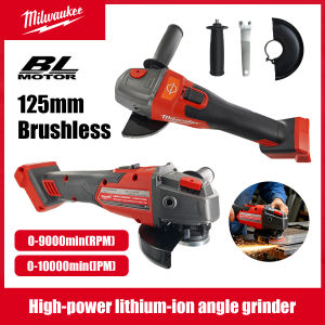 Milwaukee | Milwaukee Angle Grinder 125mm Brushless Polishing Cutting Machine No-Lock Paddle Switch Electric Cordless Power Tools