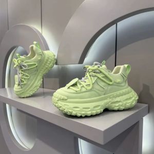 Trendy Mens Sport Shoes Thick Bottom Dad Sneakers Autumn Winter Youth Tire Pattern Heightening Casual Low Top Glue Adhesive Shoes