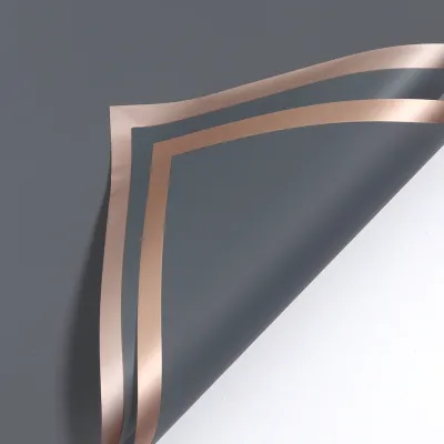 20Pcs Flower Wrapping Paper Golden Border Rose Korean Style Half Transparent Gifts Packing Paper DIY Bouquet Wrapping Material