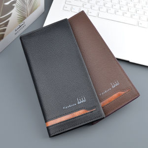 Mens Long Zipper Wallet Large Capacity Vertical Style Multi-Card Slot Business Casual PU Leather Wallet ManYiDi