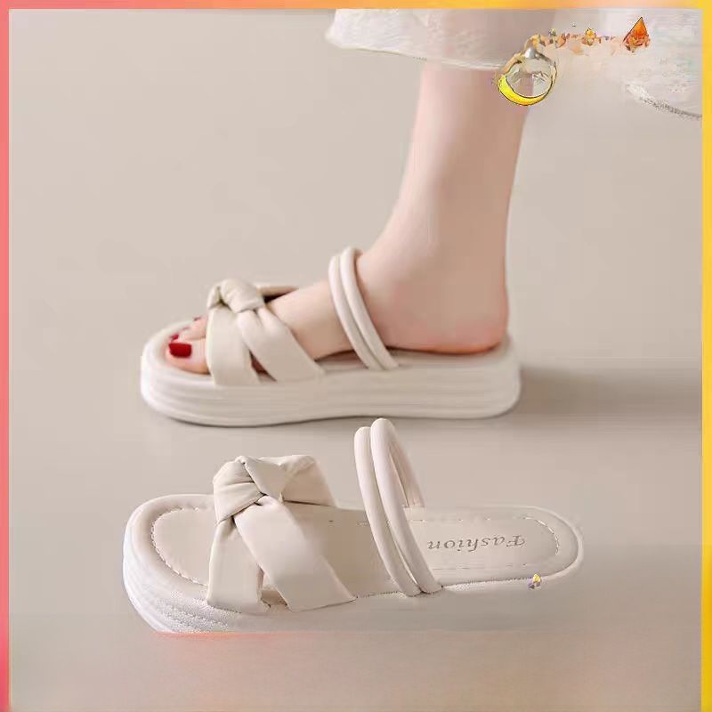 Ciabatte da bagno casual estive da donna con suola morbida, antiscivolo, con tacco piatto, in PVC, tinta unita, effetto pelle pressata_voghion.com