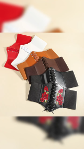 Women Black Tied Waspie Belt Medieval waistband Lace-up Cinch Belt Corset Elastic Waist Belt Adult