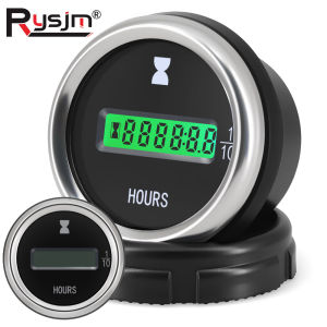 52mm Digital Hour Meter 12V/24V LCD Hourmeter Waterproof Time Gauge Clock Gauges Diesel Engines Agricultural Machinery