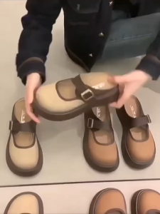 MAKATA💥 รองเท้าคัชชูแฟชั่นสไตล์ญี่ปุ่น รองเท้าแบบสวมเปิดส้น SHO-G200 สีพื้นมินิมอล มีสายคาด งานยางพื้นนิ่ม ใส่สบาย