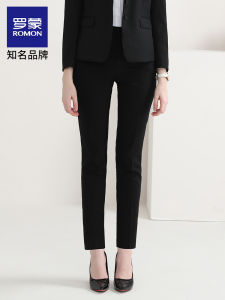 Black Casual Suit Pants High Waist Workwear Professional Interview Womens Style Long Pants Spring Summer Autumn Winter