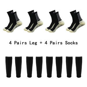 8 Pairs Men Women Outdoor Sports Non-slip Sweat-absorbent Football Socks Grip Elastic Socks Leg Sleeves