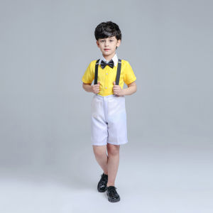 Childrens Performance Clothing Yellow Tulle Tutu Skirt Host Performance Wear Girl Chorus Sequin Princess Wedding Dress