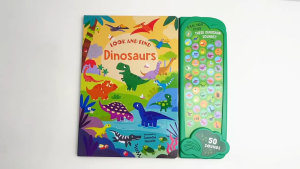 Noisy Dinosaurs Look & Find 50 Button Sound Book To Learn About Dinosaurs For Kids