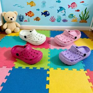 Girls Pink Cut-out Design Clogs Soft Sole Anti-slip Childrens Indoor Footwear