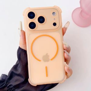 เคสโทรศัพท์แบบใสหรูหรา ป้องกันการตก รองรับแม่เหล็ก Magsafe สำหรับ iPhone 17 Air 16 E 15 14 13 12 Pro Max Plus รองรับการชาร์จไร้สาย