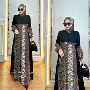set hijab+gamis produk Amore by ruby edisi Jasmin set