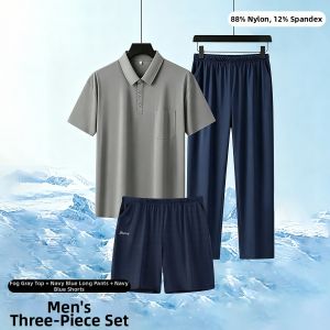 TUCANO | Mens Ice Silk Breathable Polo Shirt and Shorts Set