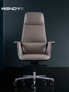 Wendy Italian Minimalist Genuine Leather Office Chair Comfortable Computer Chair for Study Room Executive Reclining Chair