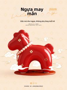 ZHONGGE | Tượng Ngựa Gốm May Mắn