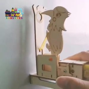 BABYBOSS - Bộ Đồ Chơi Khoa Học Tự Làm Chim Gõ Kiến Bộ Đồ Chơi Gỗ Khoa Học Tự Làm DIY Wood Steam Bộ Đồ Chơi Lắp Ghép STEM Mô Hình Chim Gõ Kiến