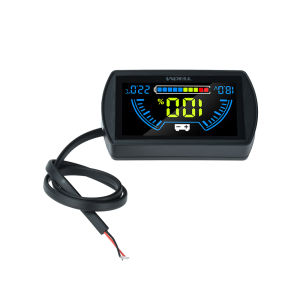 Aideepen | DC 7-100V 2-wire LCD Digital Battery Capacity Indicator Voltmeter Waterproof Voltage Power Monitor with High Low Voltage Alarm