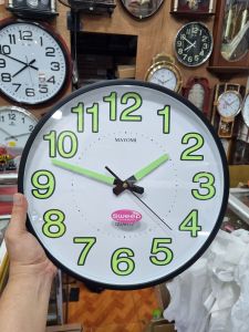 Jam dinding glow in the dark 35cm jumbo sweep silent