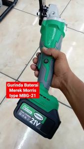 Mesin Gerinda Tangan Baterai 4\" MORRIS MBG-21V Cordless Brushless Angle Grinder
