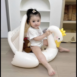 Phao bơi xỏ chân chống lật 1 đến 4 tuổi nhiều hình con vật cute mái che cho bé trai gái dễ thương rẻ vui chơi quà tặng mùa hè