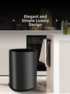 Modern Minimalist Stainless Steel Trash Can Home Use Living Room Kitchen Bathroom Office No Cover Long Tube Storage Bucket