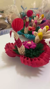 กระทงสำเร็จรูป หงษ์ กระทงเปลือกข้าวโพด กระทงลอยกระทง ขนาด 8นิ้ว  แถมดอกไม้ธูปเทียน