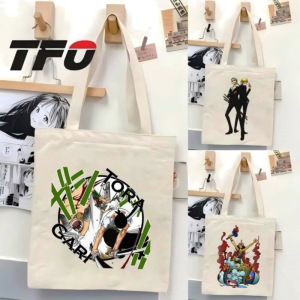 TFO Tote Bag One Piece the Straw Hat Pirates Monkey D. Luffy Versatile Ideal for College School