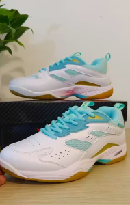 Giày cầu lông pickleball nữ Apavi A020 Trắng xanh - CHỌN TĂNG 1 SIZE