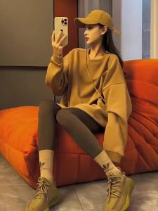 QIANSHUIYIYUN | Plush Lined Short Style Womens Sweater Autumn New Trend Fashion