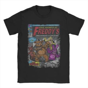 "Five Nights At Freddys (FNAF)" Mens Humorous Graphic T-Shirt Cotton Classic Crewneck Short Sleeve Casual Tee