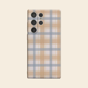 Ốp Lưng Bảo Vệ Toàn Diện Họa Tiết Kẻ Caro Xanh Be Cao Cấp Cho Samsung Galaxy S26 S25 S24 A56 A36 Plus Ultra - Chống Sốc Chống Xước Chất Liệu Mềm Mại