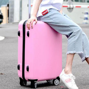 Trendy Lockable Luggage 20 Inch Womens Korean Style 24 Inch Fresh Rolling Bag 26 Travel Suitcase Mens Trendy ABS Material