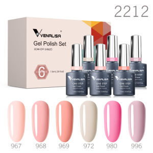 Venalisa Color Nail Gel Polish Kit Jelly Pink Semi-transparent HEMA FREE Self Leveling Nude Natural Pink Nail Manicure Set