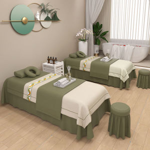 High-End Affordable Luxury Beauty Bedspread Four-Piece Set High-End Beauty Salon Special Minimalist Physiotherapy Shampoo Chair Sets All Year Round Neutral