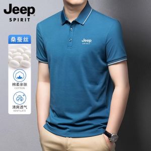Áo Thun Polo Tay Ngắn JEEP Silk Leisure Mỏng Thoáng Khí Mùa Hè Cổ Polo Kín Thường Ngày Chất Liệu Polyester Cotton Lụa