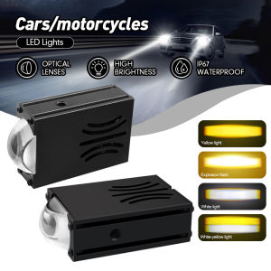 กระจังหน้าตรงกลางรถเซ็นเตอร์ไลท์ไฟ LED รถยนต์รถจักรยานยนต์สองสปอร์ตไลท์สีโคมไฟ LED หน้ารถยนต์ไฟ LED รถยนต์ไฟ LED ไฟสปอร์ตไลท์แอลอีดีมอเตอร์ไซด์สากล