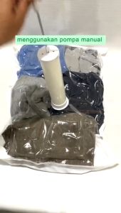 Vacum Plastic Bag Travel Serbaguna Ziplock Penyimpanan Pakaian Set Traveling Plastik Vacuum Baju Tempat Penyimpanan Bantal Selimut Multifungsi PST