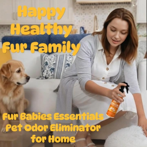 Pet Odor Eliminator Spray 250ml for Floor Litter & Home by Fur Babies Essential - Natural Orange Oil Formula - Safe for Dog & Cat - Pet Urine Smell Remover - Disinfects Deodorizes & Freshens - Non-Toxic