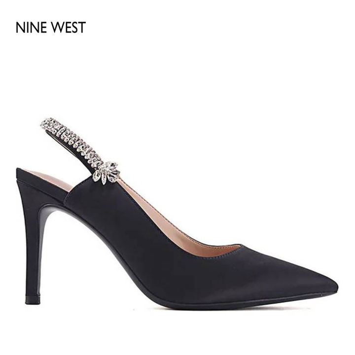 Nine West Mabrah Pointy Toe Slingback Pumps Black Black High Heel