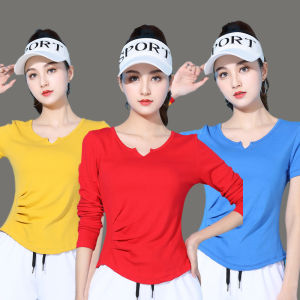Pure Cotton Latin Dance Practice Suit: A V-Neck Short Sleeve Sport Fitness Dance Wear