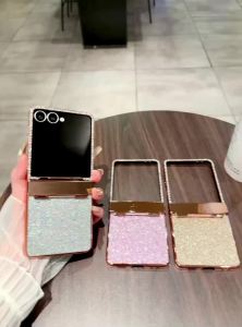 szhaiyu | Luxury Women Bling Glitter Bling Rhinestone Diamond Phone Case For Samsung Z Flip 8 7 FE 6 5 4 3 Full Hinge Protective Cover
