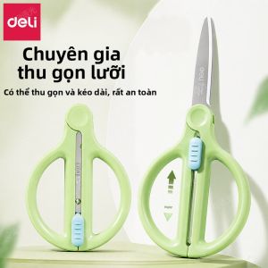 deli | Kéo Dành Cho Trẻ Em Điều Chỉnh Được An Toàn Inox Có Thể Mang Đi