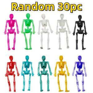 10-50pc Stretchy Skeleton Sticky Toys Halloween Assorted Color Skull Squishy Toy Soft Party Favors Festival Relaxing Toys Gift