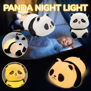Night Light Cute Animal Panda Lovely Silicone Lamp Gift for Kids Warm Soft Light